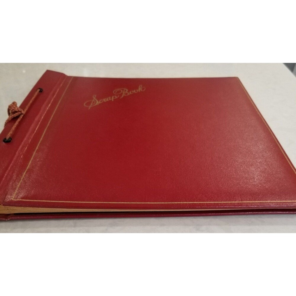 Vintage faux leather bound photo album 50s